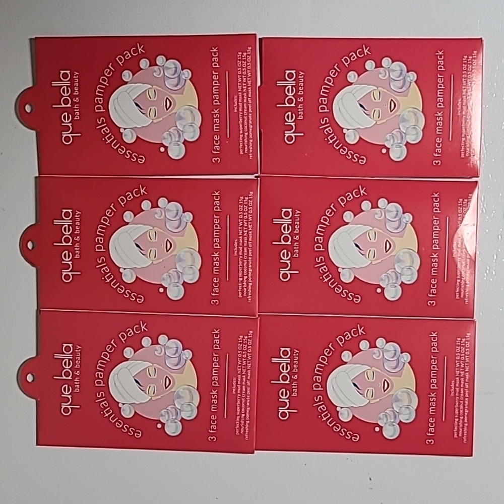 🌟 Clearance 🌟 que bella face mask pamper packs